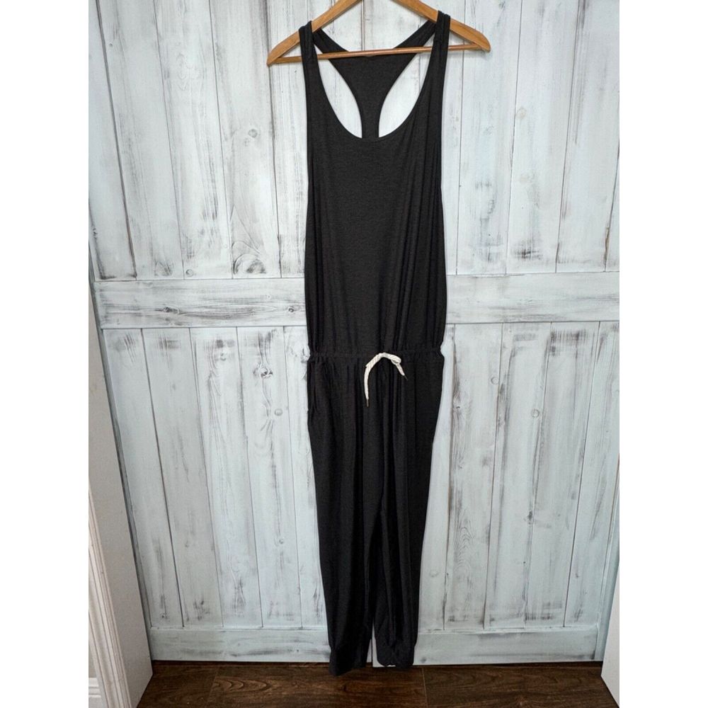Womens Vuori Lux Gray Racerback Jogger Stretch Performance Lounge Jumpsuit Xl?
